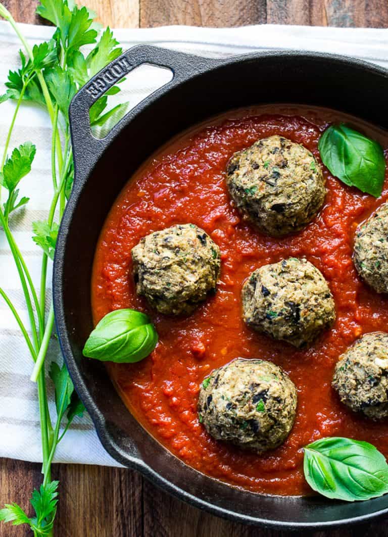 Eggplant and Porcini Mushroom "Meatballs" Spoonful of Plants