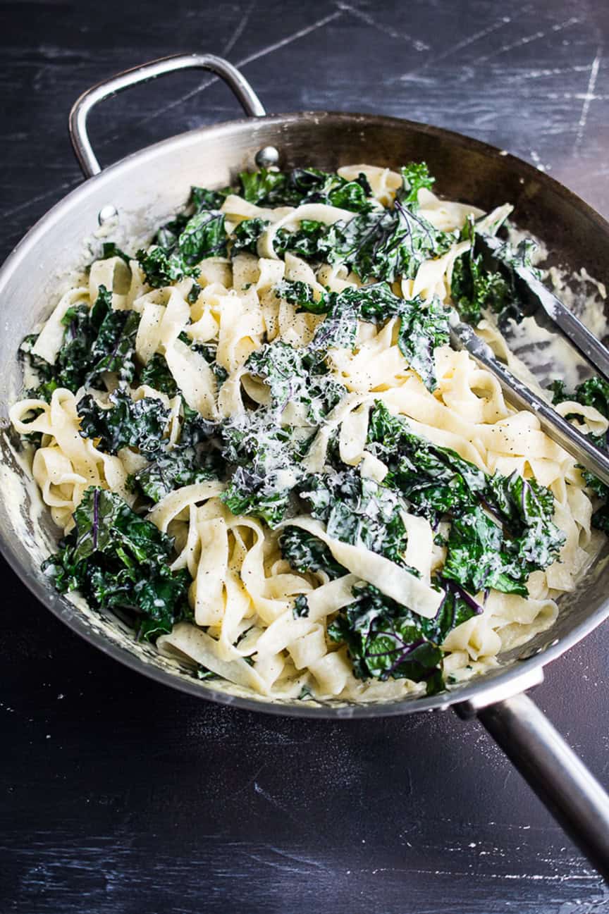 Creamy Tagliatelle with Kale Spoonful of Plants