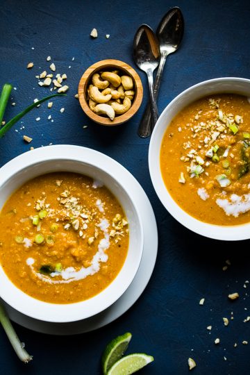 Coconut Curry Butternut Squash and Red Lentil Soup - Spoonful of Plants