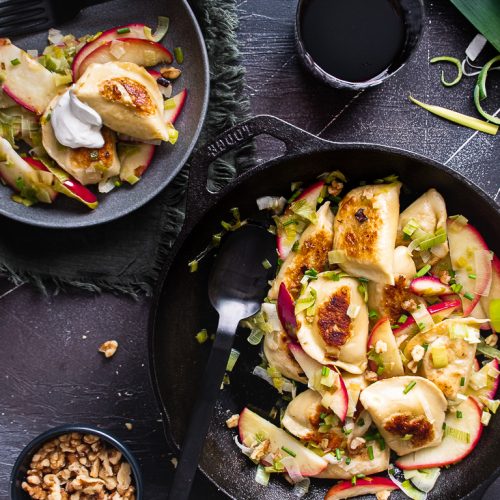 Perogies With Apples and Leeks