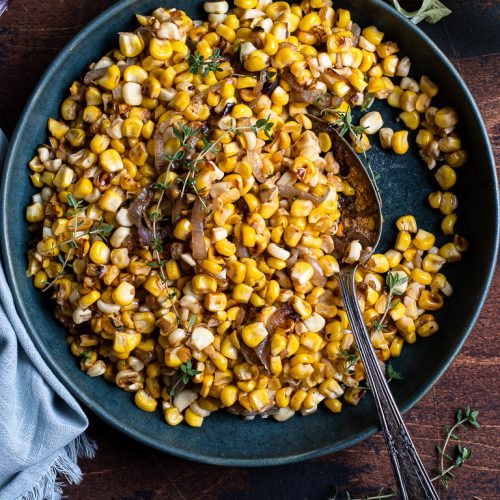 Corn with Caramelized Shallots and Thyme