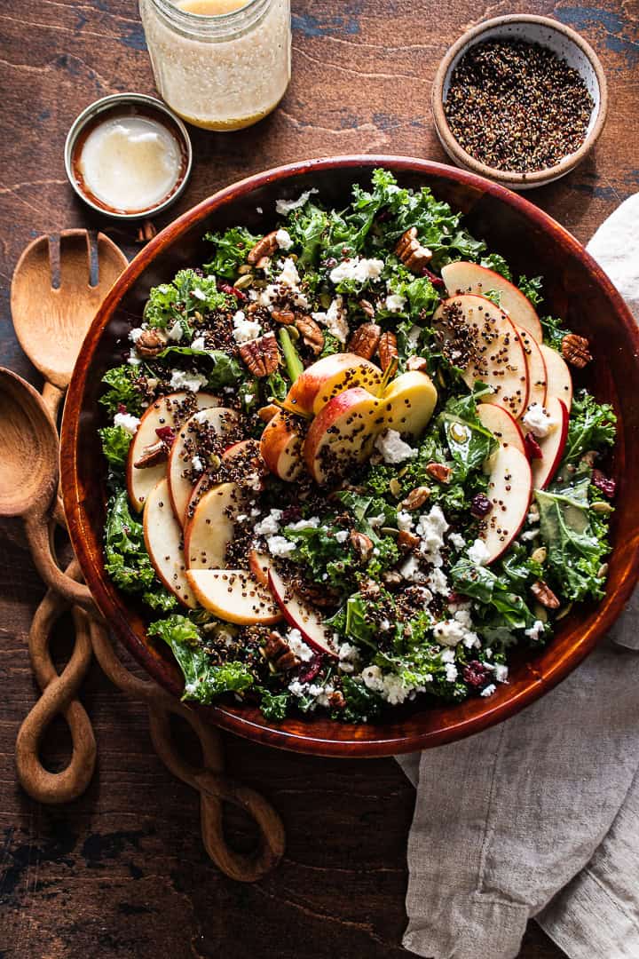 Kale & Apple Salad with Quinoa Crisps Spoonful of Plants
