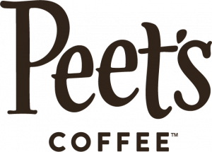 Peets Coffee logo featuring the brand name Peets in large, stylized brown letters above the word COFFEE in smaller, uppercase brown letters on a light background.